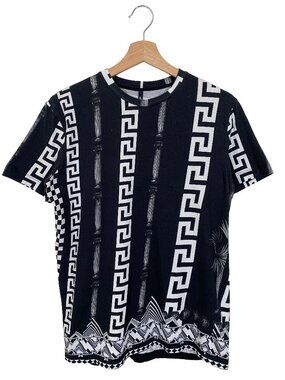 Versus Versace Baroque Ancient Greece Printed Short Sleeve Tee men's size Small
